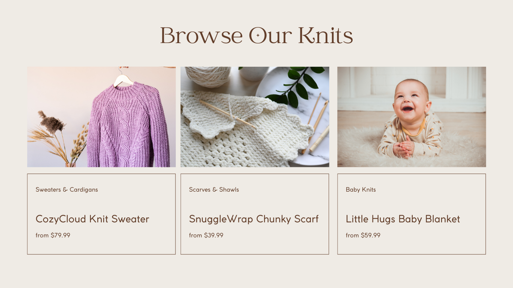 Handmade Knitted Sweaters Website Page Template