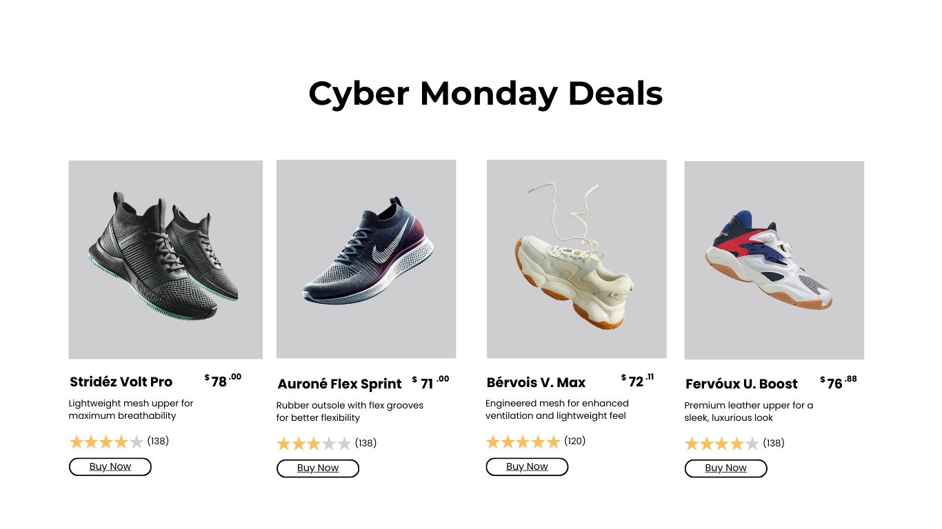 Cyber Monday Sneakers Page Template for Shopify