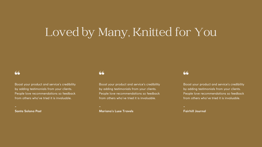 Handmade Knitted Sweaters Website Page Template