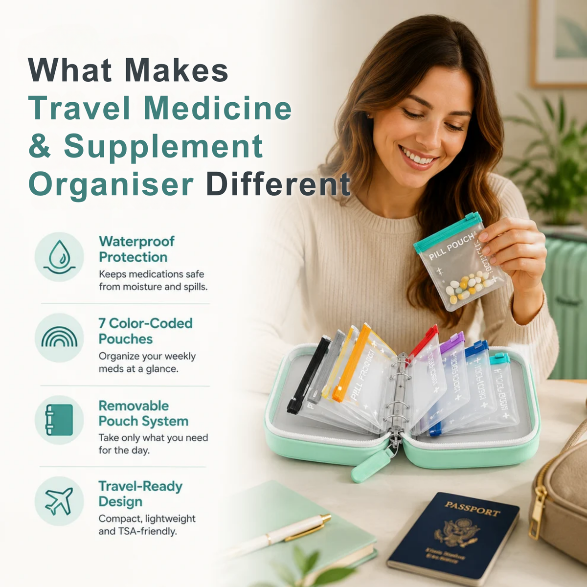 Travel Medicine Organizer Kit
