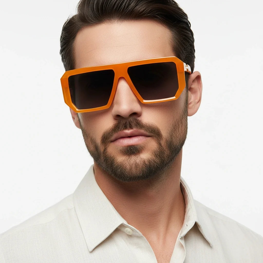 Men's Retro Orange Sunglasses