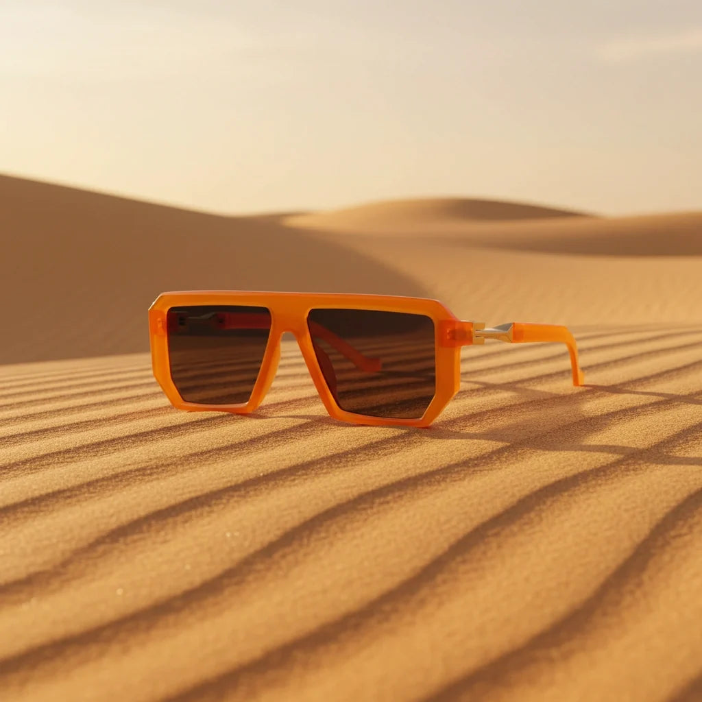 Men's Retro Orange Sunglasses